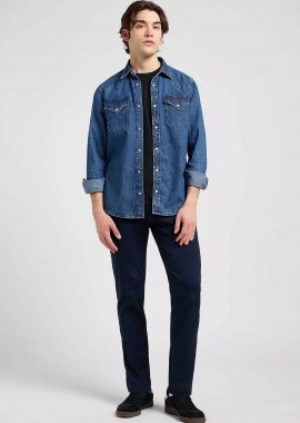 LEE - Lee® ανδρικό chino παντελόνι Regular Fit - 112370606 Μπλε Σκούρο