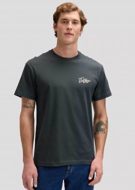 LEE - Lee® ανδρικό T-shirt με logo flag print Regular Fit - 112376473 Ανθρακί