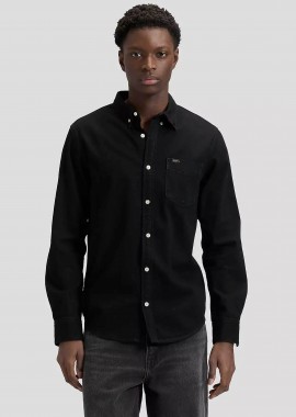 LEE - Lee® ανδρικό πουκάμισο button down με τσέπη Regular Fit - 112376555 Μαύρο