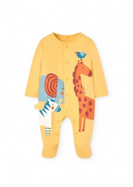 BOBOLI - Boboli βρεφικό φορμάκι με animal print - 121060 Μουσταρδί