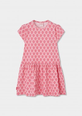 BOBOLI - Boboli παιδικό φόρεμα με all-over print - 303129 Κοραλί
