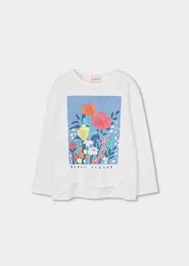 BOBOLI - Boboli παιδική μπλούζα με print λουλούδια - 313029 Ανθρακί
