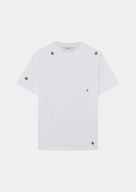 SEINSE - Seinse ανδρικό T-shirt με τσέπη και κεντήματα Relaxed Fit - TE3314SS 126 Λευκό