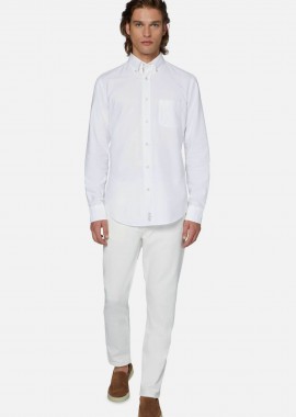 BOGGI MILANO - Boggi Milano ανδρικό τζην παντελόνι πεντάτσεπο Straight Fit - BO24P035201 Κρέμ