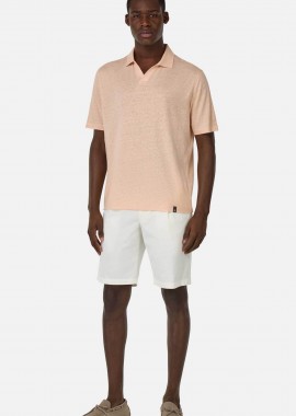 BOGGI MILANO - Boggi Milano ανδρική βερμούδα μονόχρωμη Regular Fit - BO25P037912 Λευκό