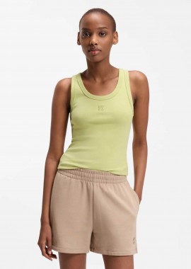 HUGO - Hugo Boss γυναικείο αμάνικο τοπ μονόχρωμο με contrast logo print