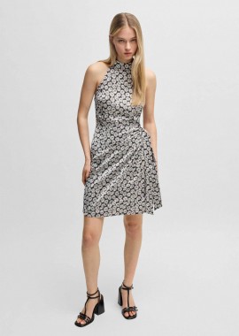 HUGO - Hugo Boss γυναικείο mini αμάνικο φόρεμα με all-over floral print Regular Fit