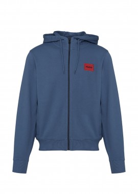 HUGO - Hugo Boss ανδρική ζακέτα φούτερ με κουκούλα και contrast logo patch Regular Fit