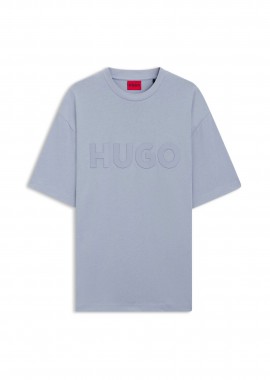 HUGO - Hugo Boss ανδρικό T-shirt μονόχρωμο με λογότυπο - 50525765 Γαλάζιο