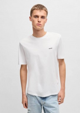HUGO - Hugo Boss ανδρικό T-shirt μονόχρωμο με ανάγλυφο λογότυπο Regular Fit