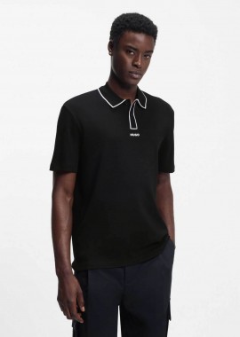 HUGO - Hugo Boss ανδρική μπλούζα πόλο με logo patch Regular Fit