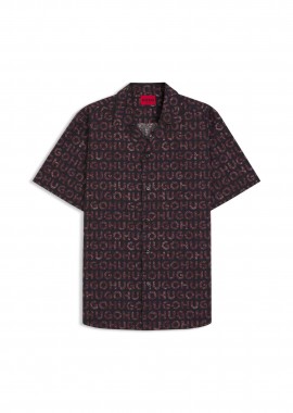 HUGO - Hugo Boss ανδρικό πουκάμισο με all-over print Relaxed Fit