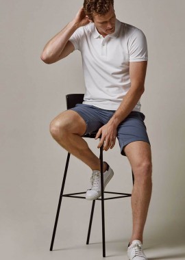 PROFUOMO - Profuomo ανδρική κοντομάνικη πόλο μπλούζα πικέ Slim Fit - PPVJ10040A Λευκό