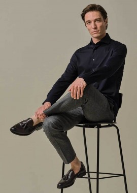 PROFUOMO - Profuomo ανδρικό πουκάμισο μονόχρωμο Slim Fit - PP2H00008C Μπλε Σκούρο