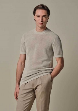 PROFUOMO - Profuomo ανδρικό T-shirt structured Regular Fit - PPXT10011E Μπεζ