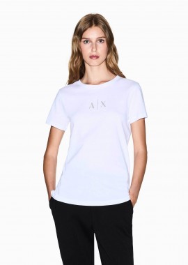 ARMANI EXCHANGE - Armani Exchange γυναικείο T-shirt με λογότυπο Regular Fit - XW001459AF10356 Λευκό