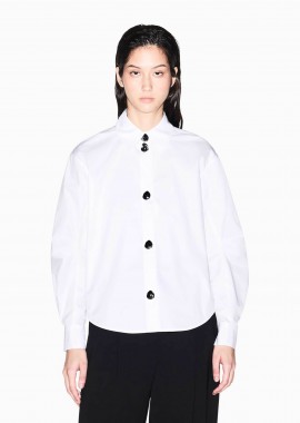 ARMANI EXCHANGE - Armani Exchange γυναικείο βαμβακερό πουκάμισο μονόχρωμο - XW002008AF18862 Λευκό