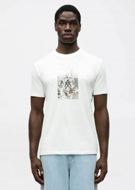 ARMANI EXCHANGE - Armani Exchange ανδρικό T-shirt με graphic logo print Regular Fit - XM002214AF10356 Λευκό
