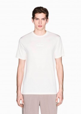 ARMANI EXCHANGE - Armani Exchange ανδρικό T-shirt με logo patch Slim Fit - XM002471AF10356 Κρέμ