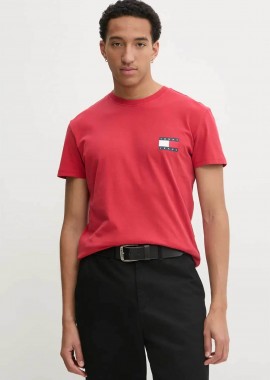 TOMMY JEANS - Tommy Jeans ανδρικό T-shirt με λογότυπο Regular Fit - DM0DM20346 Κόκκινο