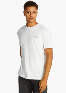 TOMMY JEANS - Tommy Jeans ανδρικό T-shirt με λογότυπο Regular Fit - DM0DM21303 Εκρού