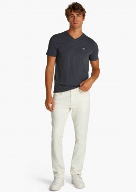 TOMMY JEANS - Tommy Jeans ανδρικό τζιν παντελόνι πεντάτσεπο Slim Fit ''Scanton'' - DM0DM20980 Λευκό