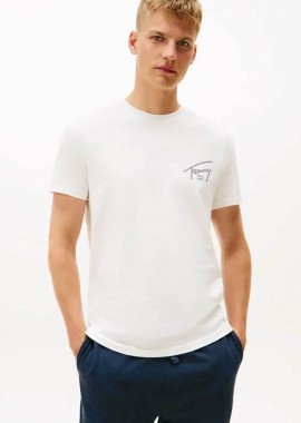 TOMMY JEANS - Tommy Jeans ανδρικό T-shirt με graphic logo print Regular Fit - DM0DM22320 Εκρού