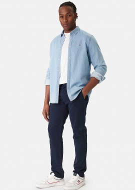 TOMMY JEANS - Tommy Jeans ανδρικό παντελόνι chino Regular Fit - DM0DM22404 Μπλε Σκούρο