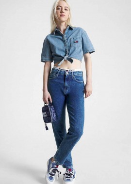 TOMMY JEANS - Tommy Jeans γυναικείο τζιν παντελόνι πεντάτσεπο ψηλόμεσο - DW0DW15993 Denim Blue