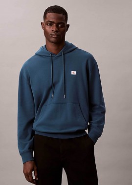 CALVIN KLEIN JEANS - Calvin Klein Jeans ανδρική μπλούζα φούτερ με κουκούλα και λογότυπο Regular Fit - LV04RC274G Πετρόλ