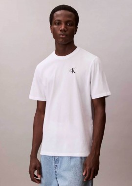 CALVIN KLEIN JEANS - Calvin Klein Jeans ανδρικό T-shirt μονόχρωμο με λογότυπο Relaxed Fit - LV14RF852G Λευκό