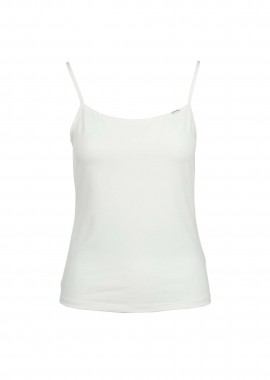 CALVIN KLEIN JEANS - Calvin Klein Jeans γυναικείο τοπ αμάνικο με λεπτή τιράντα και λογότυπο Slim Fit - LV047F259G Λευκό