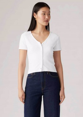 LEVI'S - Levi's® γυναικεία μπλούζα ribbed με κουμπιά και V λαιμόκοψη Slim Fit
