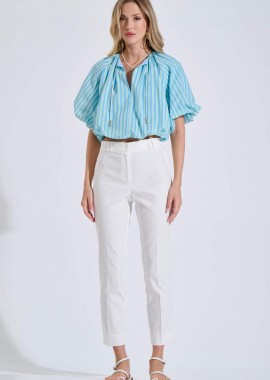 BILL COST - Bill Cost γυναικείο παντελόνι μονόχρωμο Classic Straight Fit - 10-060824-0 Λευκό