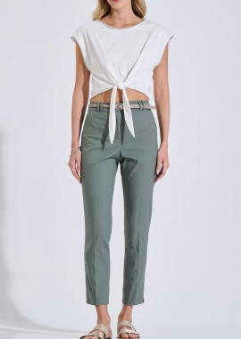 BILL COST - Bill Cost γυναικείο παντελόνι μονόχρωμο Classic Straight Fit - 10-060824-0 Λαδί