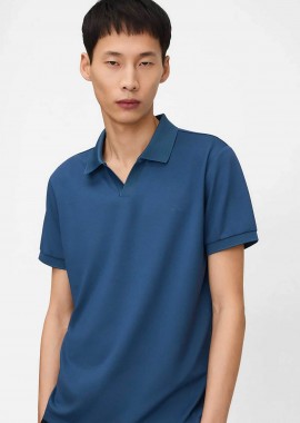 ADOLFO DOMINGUEZ - Adolfo Domínguez ανδρική μπλούζα πόλο Regular Fit - 174041626 Denim Blue Σκούρο