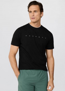 HACKETT - Hackett ανδρικό T-shirt με λογότυπο Classic Fit - HM5000103 Μαύρο