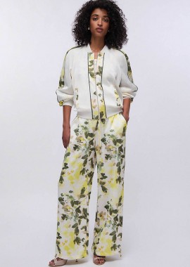 LIU JO - Liu Jo γυναικείo παντελόνι με σατέν υφή Relaxed Fit - TA6257T358A Λευκό