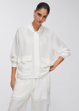LIU JO - Liu Jo γυναικείo bomber jacket Οversized - TA6230T290A Λευκό