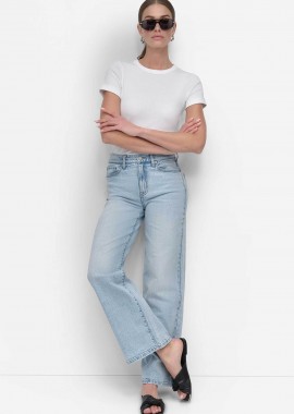 DKNY - DKNY γυναικείο τζιν παντελόνι ψηλόμεσο Straight Fit - DJ5M4076 Denim Blue