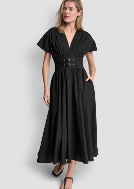 DKNY - DKNY γυναικείο φόρεμα με αγκράφες στη μέση - DJ6D9194 Μαύρο