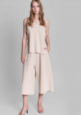 COLLECTIVA NOIR - Collectiva Noir γυναικείο παντελόνι μονόχρωμο cropped