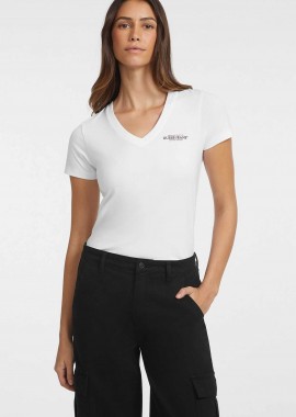 GUESS - Guess γυναικείο T-shirt με λογότυπο Slim Fit - W4YI23J1314 Λευκό