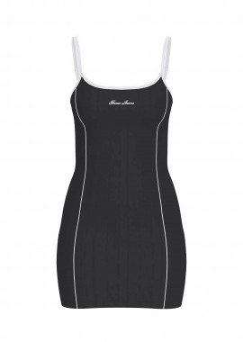 GUESS - Guess γυναικείο mini φόρεμα αμάνικο με λογότυπο Tight Fit - W6GKY1KF641 Μαύρο