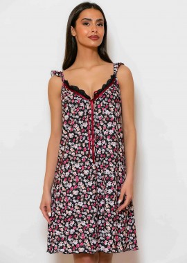 SCHERZO - Scherzo γυναικείο νυχτικό αμάνικο με floral print - 5658 Πολύχρωμο