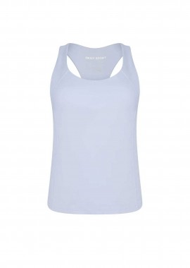DKNY - DKNY γυναικεία αμάνικη αθλητική μπλούζα με λογότυπο - DP5T1131 Γαλάζιο