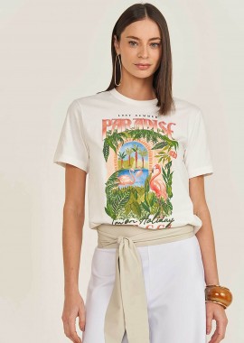 COLCCI - Colcci γυναικείο T-shirt με print - 034.01.06845 Λευκό