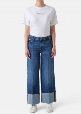 GUESS - Guess γυναικείο τζιν παντελόνι πεντάτσεπο Wide Leg - W6RA2BD5M5L Denim Blue