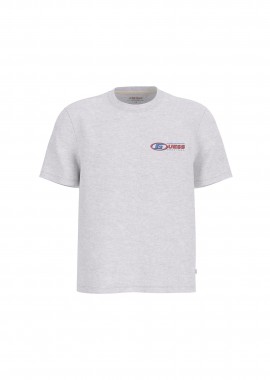 GUESS - Guess ανδρικό T-shirt με logo print Regular Fit - M6RI43K8FQ4 Γκρι Ανοιχτό