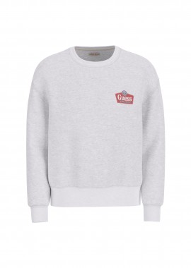GUESS - Guess ανδρική μπλούζα φούτερ με logo print - M6RQ21KCPR1 Γκρι Ανοιχτό